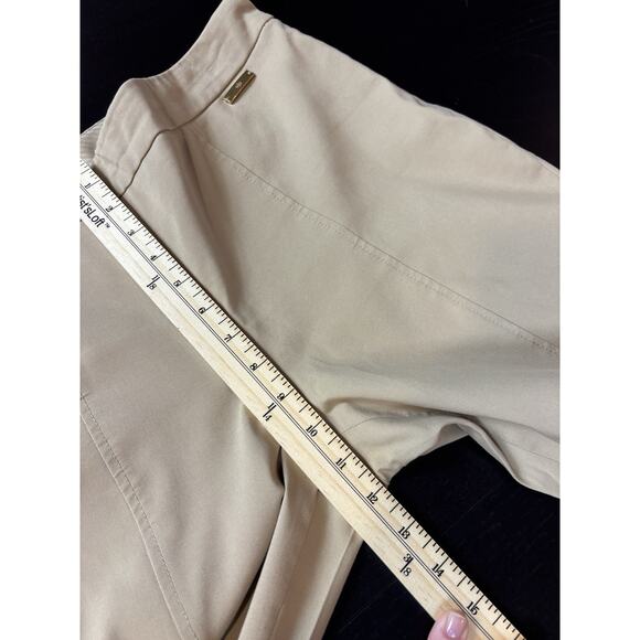Tory Burch Callie Khaki Pants Tan Camel Size 8 Skinny Stretch Flat Front Pull On - Picture 9 of 12